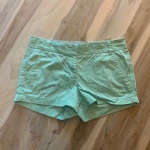 J. Crew Mint Green Chino Broken In Short